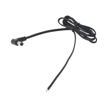 Cablu 2x0,5mm2 DC 5,5/2,1 Mufă Unghiată Negru și Gri | Electronic-mag.ro | Componente Electronice