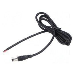 Cablu DC 5,5/2,1 2x0,5mm2 mufă drept negru 1m -20÷80°C | Electronic-mag.ro | Componente Electronice