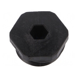 Capac de protecție M16 1,5 IP68 poliamidă neagră cu cheie 19mm | Electronic-mag.ro | Componente Electronice