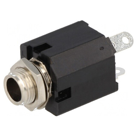 Conector Jack 6,3mm soclu mamă mono pentru lipire - 2 piste | Electronic-mag.ro | Componente Electronice