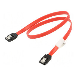 Cablu SATA 0,5m roșu cu mufă pe ambele părți | Electronic-mag.ro | Componente Electronice