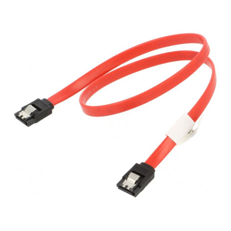 Cablu SATA 0,5m roșu cu mufă pe ambele părți | Electronic-mag.ro | Componente Electronice