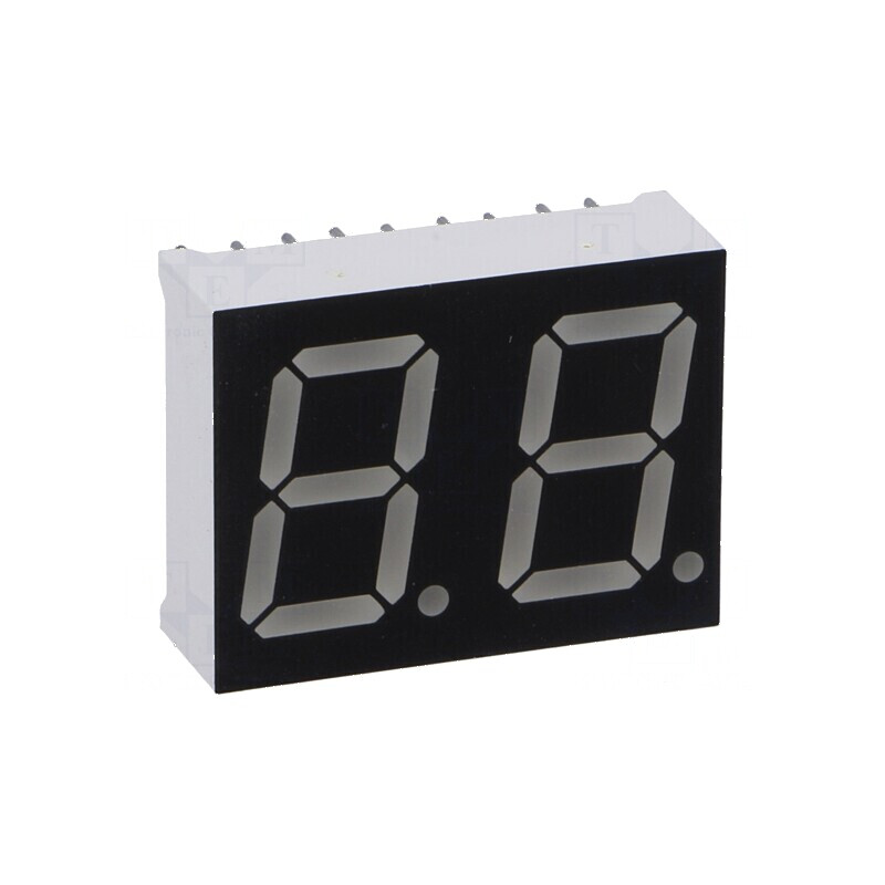 Afișaj LED 7 segmente 14,2mm roșie 35mcd 2 car | Electronic-mag.ro | Componente Electronice