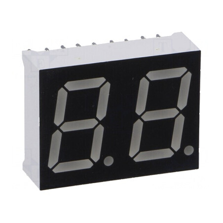Afișaj LED 7 segmente 14,2mm roșie 35mcd 2 car | Electronic-mag.ro | Componente Electronice