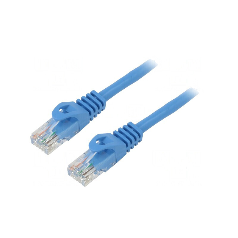 Patch cord U/UTP 6 litat CCA PVC albastru 1m 26AWG | Electronic-mag.ro | Componente Electronice