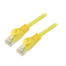 Cablu de rețea U/UTP 6 litat CCA PVC galben 1m 26AWG | Electronic-mag.ro | Componente Electronice