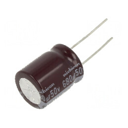 Condensator electrolitic low ESR THT 680uF 50VDC Ø16x20mm | Electronic-mag.ro | Componente Electronice