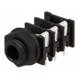 Conector Jack 6,3mm Soclu Mamă Stereo cu Întrerupător Triplu | Electronic-mag.ro | Componente Electronice