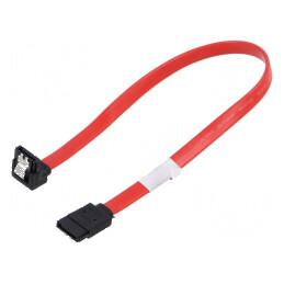 Cablu SATA 0,3m roșu cu mufă în unghi | Electronic-mag.ro | Componente Electronice
