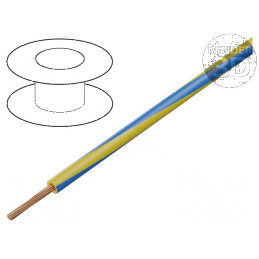 Cablu H05V-K 1mm2 PVC galben-albastru 300V/500V | Electronic-mag.ro | Componente Electronice