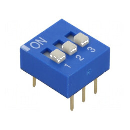 Comutator DIP-SWITCH 3 Secţiuni ON-OFF 0,025A 24VDC | Electronic-mag.ro | Componente Electronice