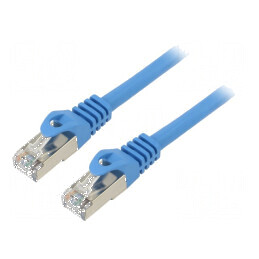 Patch cord F/UTP 6 litat CCA PVC albastru 0,25m 26AWG | Electronic-mag.ro | Componente Electronice