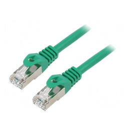 Patch cord F/UTP 6 litat CCA PVC verde 0,25m 26AWG | Electronic-mag.ro | Componente Electronice