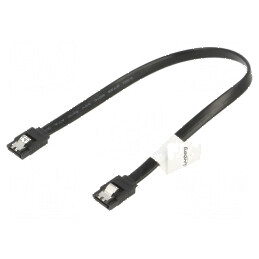 Cablu SATA 0,3m negru cu mufă din ambele părţi | Electronic-mag.ro | Componente Electronice
