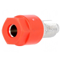 Conector banană 4mm soclu roșie 36A 30VAC 60VDC Ø6mm | Electronic-mag.ro | Componente Electronice