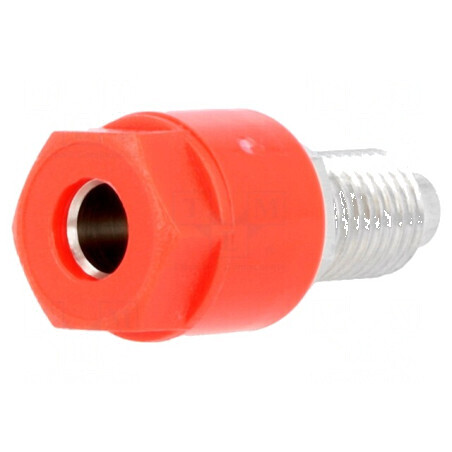 Conector banană 4mm soclu roșie 36A 30VAC 60VDC Ø6mm | Electronic-mag.ro | Componente Electronice