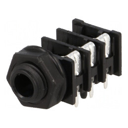 Conector Jack 6,3mm Soclu Mamă Stereo cu Întrerupător Triplu | Electronic-mag.ro | Componente Electronice