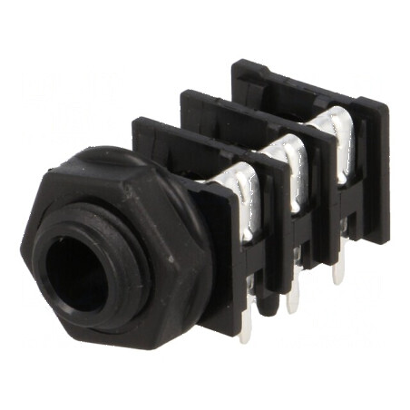 Conector Jack 6,3mm Soclu Mamă Stereo cu Întrerupător Triplu | Electronic-mag.ro | Componente Electronice