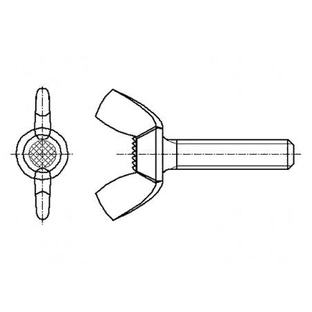 Şurub M4x40 cu cap fluture oţel zincat DIN 316 40mm | Electronic-mag.ro | Componente Electronice