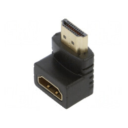 Adaptor HDMI 1.4 cu soclu și mufă 90° neagră | Electronic-mag.ro | Componente Electronice