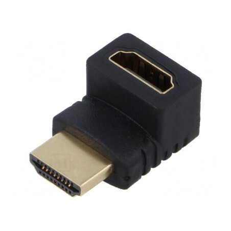 Adaptor HDMI 1.4 cu soclu și mufă 90° neagră | Electronic-mag.ro | Componente Electronice