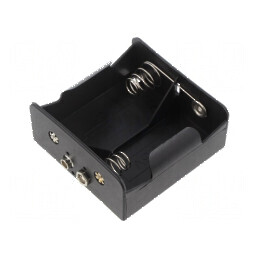 Suport D, R20 Nr. bat: 2 tip 6F22 negru | Electronic-mag.ro | Componente Electronice