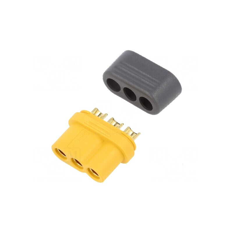 Conector alimentare DC MR60 mamă cu cablu lipire, PIN 3 | Electronic-mag.ro | Componente Electronice