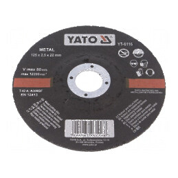 Disc de tăiere 125mm cu orificiu 22mm, grosime 2,5mm convex | Electronic-mag.ro | Componente Electronice