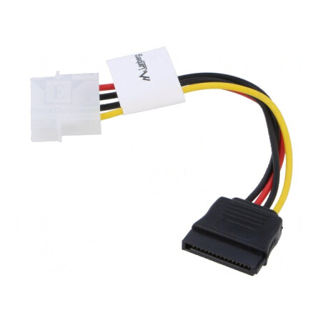 Cablu alimentare SATA Molex tată la SATA 15pin mamă, 0,15m | Electronic-mag.ro | Componente Electronice