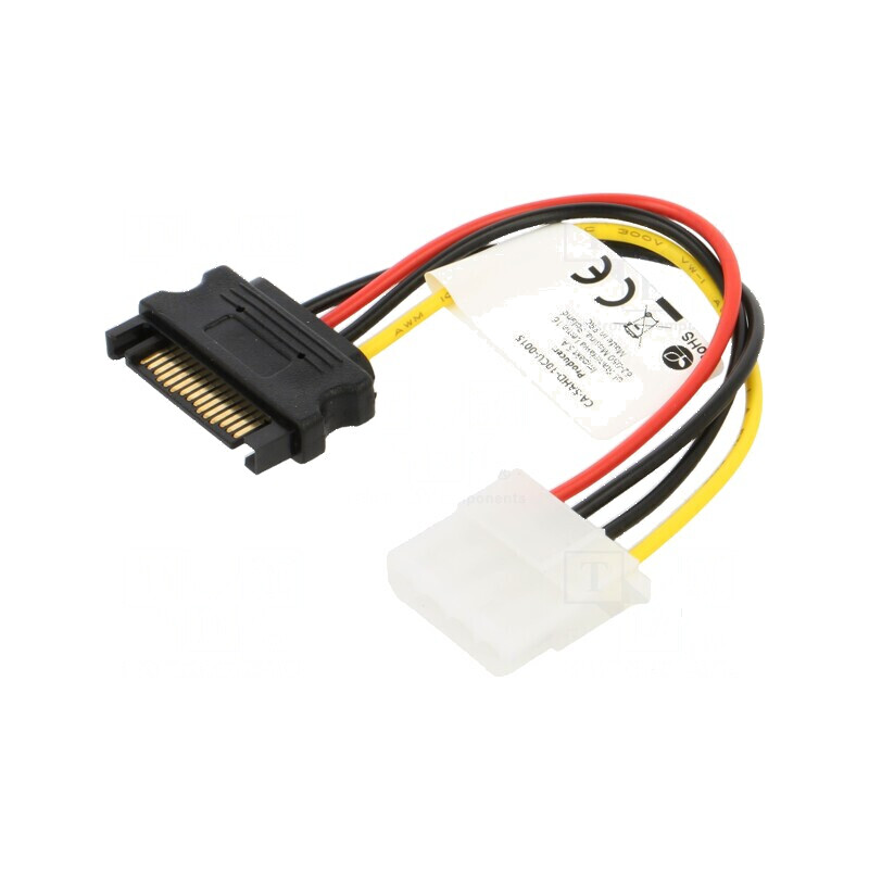 Cablu SATA Molex tată la SATA mufă, 0,15m, negru/roșu/galben | Electronic-mag.ro | Componente Electronice Cablu SATA Molex tată la SATA mufă, 0,15m, negru/roșu/galben | Electronic-mag.ro | Componente Electronice