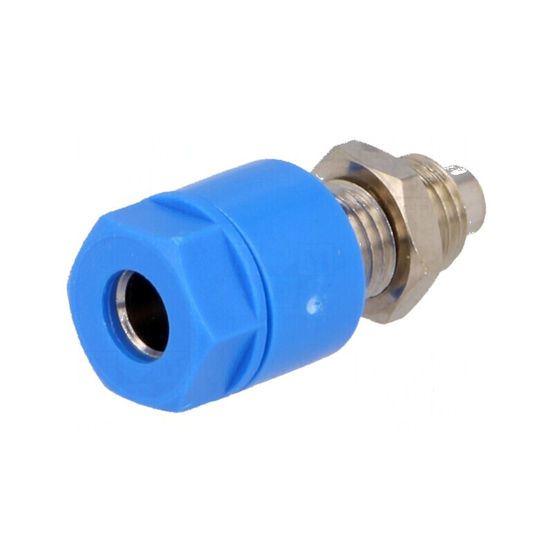 Conector banană 4mm soclu 36A 30VAC 60VDC Ø6mm albastru | Electronic-mag.ro | Componente Electronice Conector banană 4mm soclu 36A 30VAC 60VDC Ø6mm albastru | Electronic-mag.ro | Componente Electronice