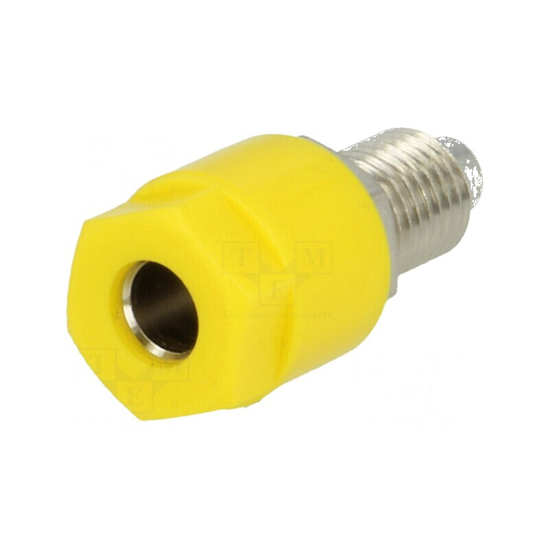 Conector banană 4mm soclu 36A 30VAC 60VDC Ø6mm galben | Electronic-mag.ro | Componente Electronice Conector banană 4mm soclu 36A 30VAC 60VDC Ø6mm galben | Electronic-mag.ro | Componente Electronice