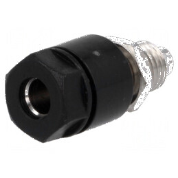 Conector banană 4mm soclu 36A 30VAC 60VDC negru | Electronic-mag.ro | Componente Electronice