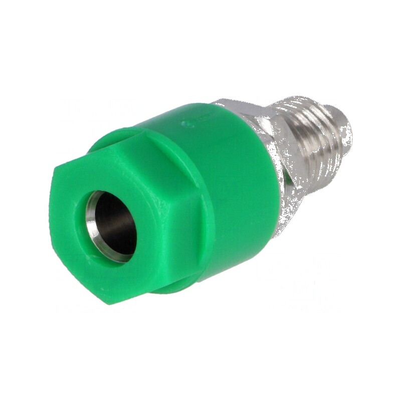 Conector banană 4mm soclu 36A 30VAC 60VDC Ø6mm verde | Electronic-mag.ro | Componente Electronice Conector banană 4mm soclu 36A 30VAC 60VDC Ø6mm verde | Electronic-mag.ro | Componente Electronice