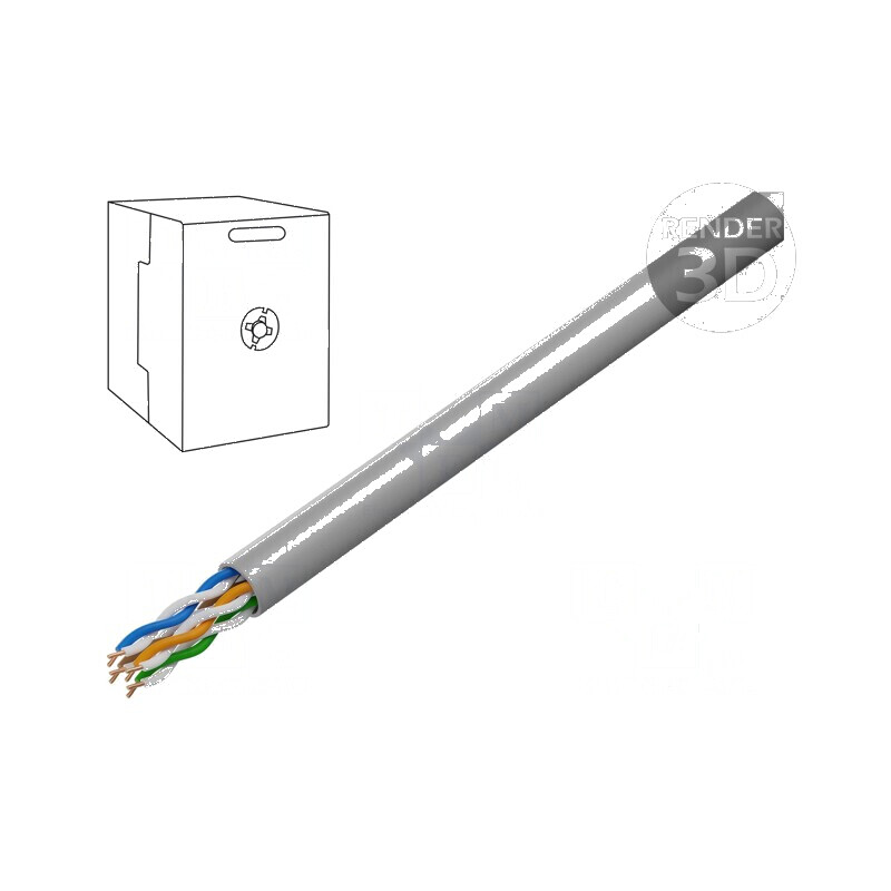 Cablu U/UTP 5e 4x2x24AWG LSZH gri 305m Ø4,6mm | Electronic-mag.ro | Componente Electronice Cablu U/UTP 5e 4x2x24AWG LSZH gri 305m Ø4,6mm | Electronic-mag.ro | Componente Electronice
