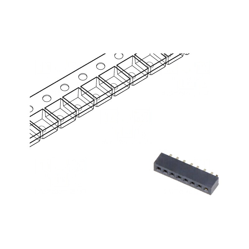 Conector şiruri pini soclu mamă orizontale 1mm SMT | Electronic-mag.ro | Componente Electronice