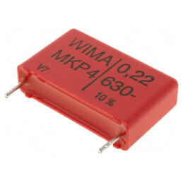 Condensator polipropilenă 220nF THT 7x16,5x26,5mm ±10% | Electronic-mag.ro | Componente Electronice