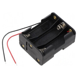 Suport pentru baterii AA, R6 - 6 cabluri negre | Electronic-mag.ro | Componente Electronice