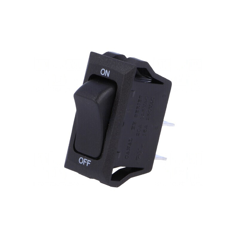 Rocker SPST 2 ON-OFF 16A/250VAC Negru-Verde Fără | Electronic-mag.ro | Componente Electronice