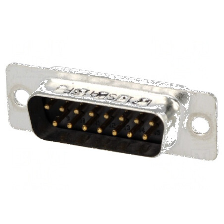 Mufă tată D-Sub 15 pini pe cablu lipire, contacte alamă 5A | Electronic-mag.ro | Componente Electronice