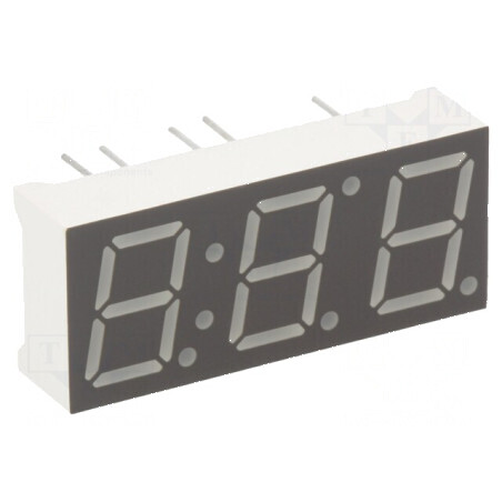 Afișaj LED 7 segmente 10mm 0,39 galben-verde nr. car 3 | Electronic-mag.ro | Componente Electronice