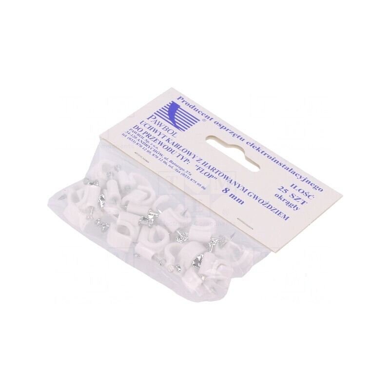 Element de susținere albă cu cablu rotund, 25 buc, cu cui 8mm | Electronic-mag.ro | Componente Electronice Element de susținere albă cu cablu rotund, 25 buc, cu cui 8mm | Electronic-mag.ro | Componente Electronice
