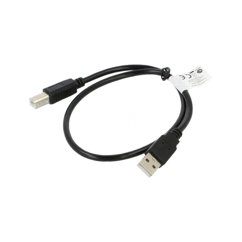 Cablu USB 2.0 A-B 0,5m negru cu conectori auriti | Electronic-mag.ro | Componente Electronice Cablu USB 2.0 A-B 0,5m negru cu conectori auriti | Electronic-mag.ro | Componente Electronice