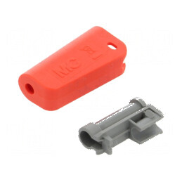 Protecție mufă roșie 36,3mm, soclu 4mm | Electronic-mag.ro | Componente Electronice