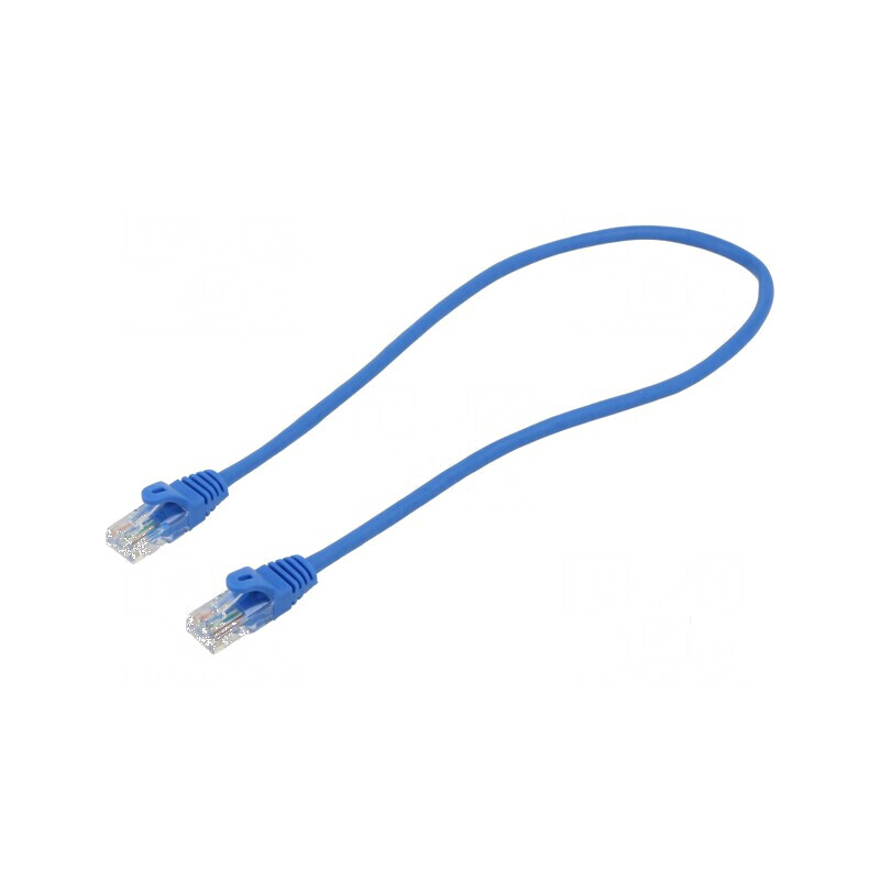 Cablul de rețea U/UTP 5e CCA albastru 0,5m 26AWG | Electronic-mag.ro | Componente Electronice