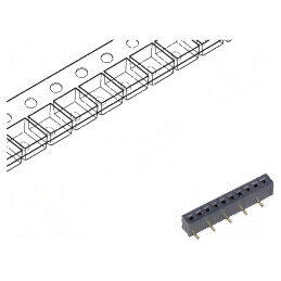 Conector şiruri pini soclu mamă verticale 1mm SMT gold flash | Electronic-mag.ro | Componente Electronice