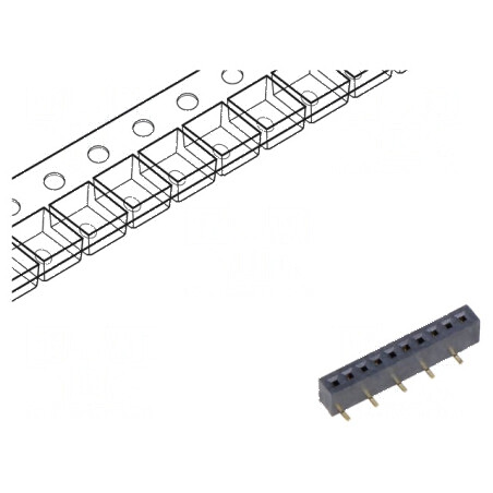 Conector şiruri pini soclu mamă verticale 1mm SMT gold flash | Electronic-mag.ro | Componente Electronice