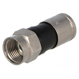Conector F mufă tată drept 75Ω RG6 pentru crimpare pe cablu | Electronic-mag.ro | Componente Electronice