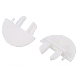 Obturator LED profil alb MICRO-NK cu orificiu | Electronic-mag.ro | Componente Electronice