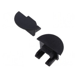 Obturație pentru profil LED negru PDS-NK cu orificiu | Electronic-mag.ro | Componente Electronice